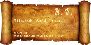 Mihalek Valéria névjegykártya